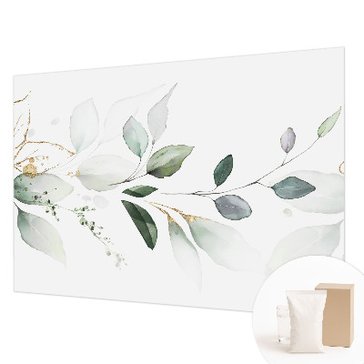 Modern wall mural for living room Green leaves