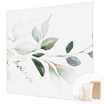 Modern wall mural for living room Green leaves