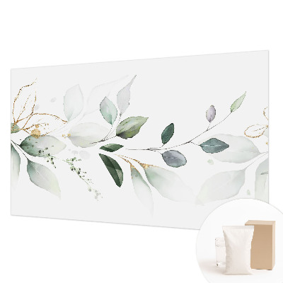 Modern wall mural for living room Green leaves