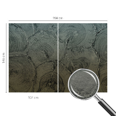 Modern wall mural for bedroom Wooden rings