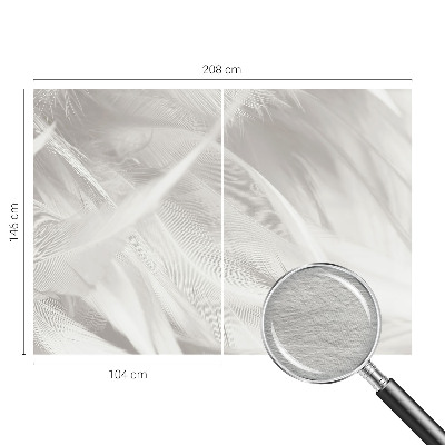 Modern wall mural for bedroom Subtle feathers