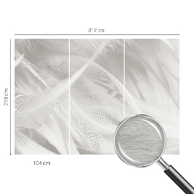 Modern wall mural for bedroom Subtle feathers