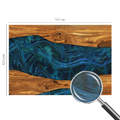 Premium photo wallpaper Blue wood