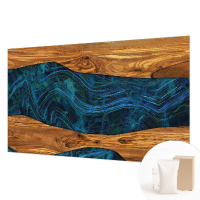 Premium photo wallpaper Blue wood