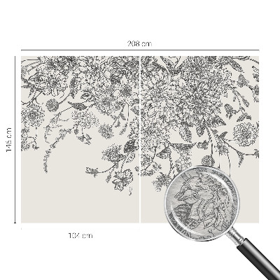 Modern wall mural for living room Floral pattern