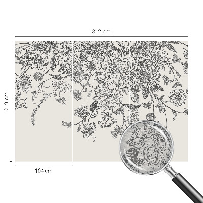 Modern wall mural for living room Floral pattern