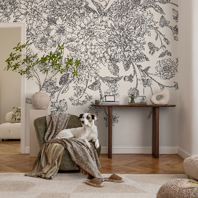 Modern wall mural for living room Floral pattern