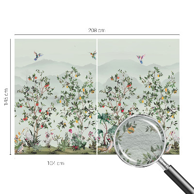 Decorative wall mural for living room Exotic trees