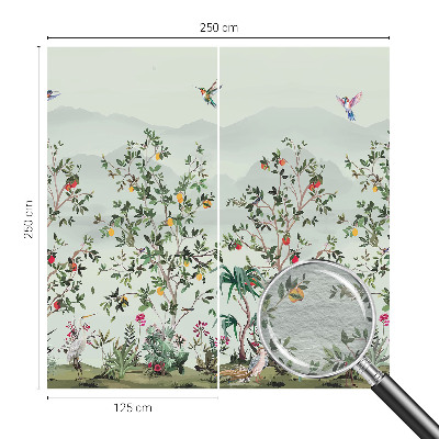 Decorative wall mural for living room Exotic trees