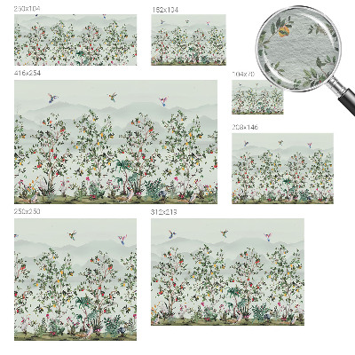 Decorative wall mural for living room Exotic trees