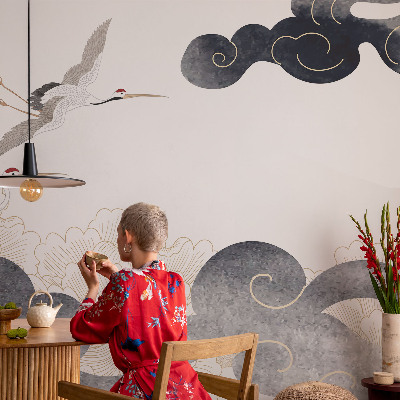 Wall mural for living room Cranes in flight
