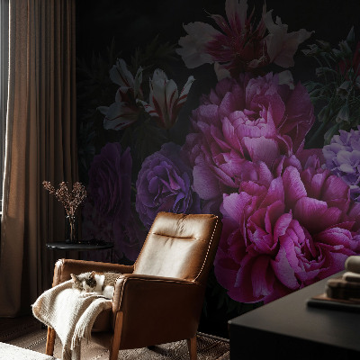 Modern wall mural for living room Floral elegance