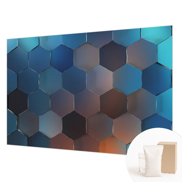 High quality wall mural wallpaper Blue hexagons