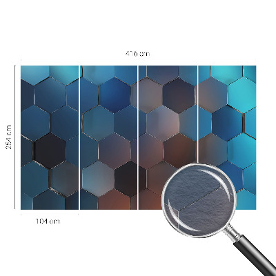 High quality wall mural wallpaper Blue hexagons