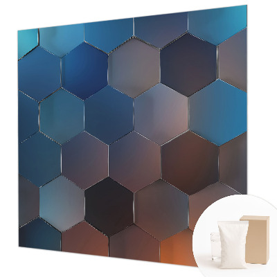 High quality wall mural wallpaper Blue hexagons