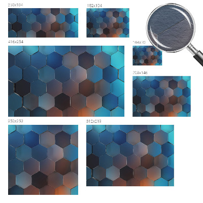 High quality wall mural wallpaper Blue hexagons