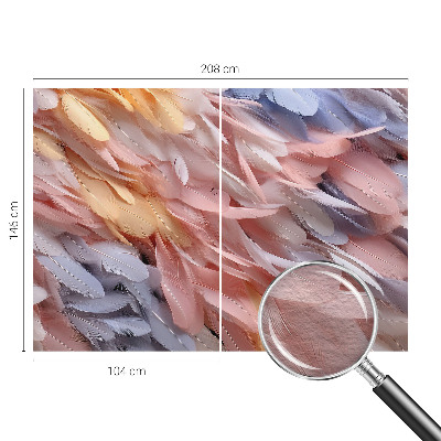 Decorative wall mural for living room Pastel feathers