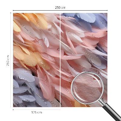 Decorative wall mural for living room Pastel feathers