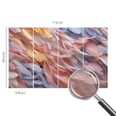 Decorative wall mural for living room Pastel feathers