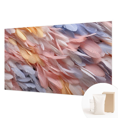 Decorative wall mural for living room Pastel feathers