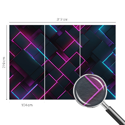 Non-woven wall mural Neon geometry