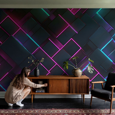 Non-woven wall mural Neon geometry