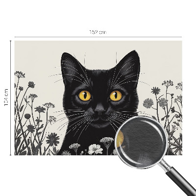 Wall mural for bedroom Cat flowers