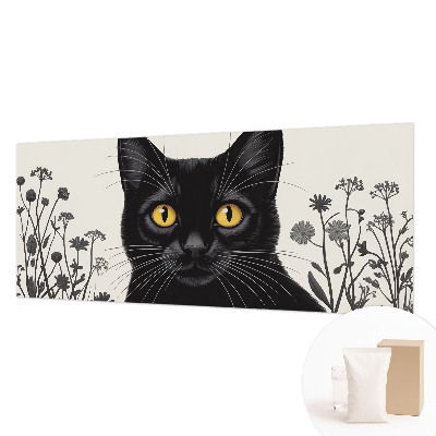 Wall mural for bedroom Cat flowers