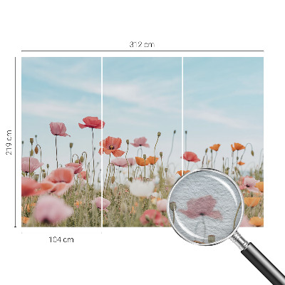 Wall mural for living room Poppy flowers