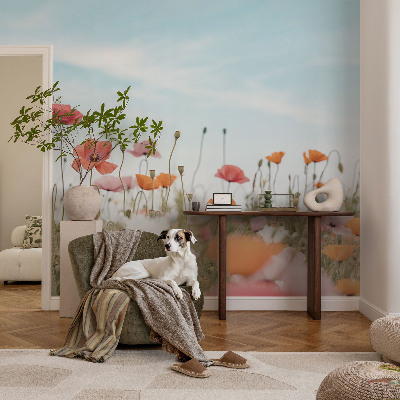 Wall mural for living room Poppy flowers