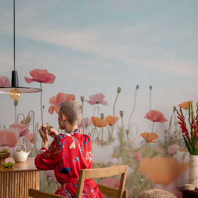 Wall mural for living room Poppy flowers
