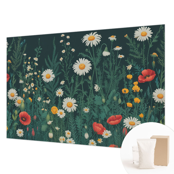 Modern wall mural for living room Wildflowers