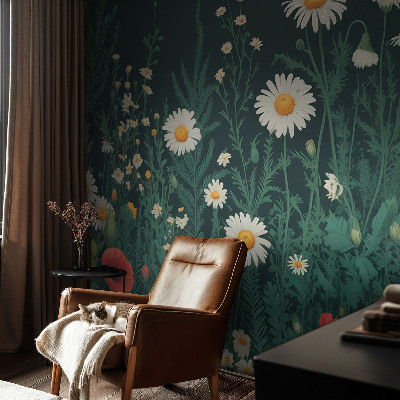 Modern wall mural for living room Wildflowers