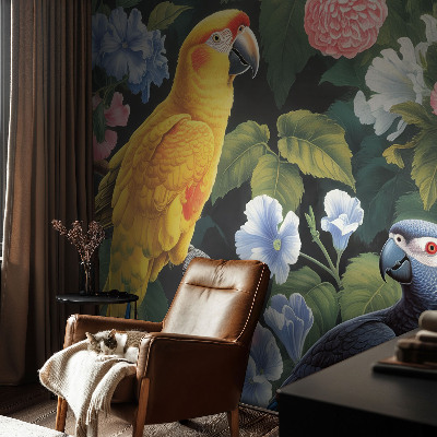 Non-woven wall mural Exotic birds