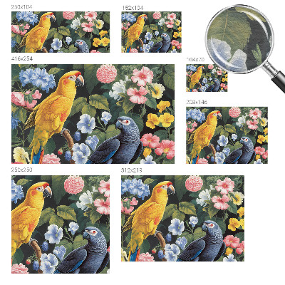 Non-woven wall mural Exotic birds