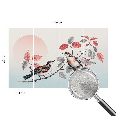 Non-woven photo wallpaper Sitting birds