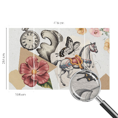 Photo wall mural Vintage flowers