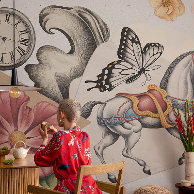 Photo wall mural Vintage flowers