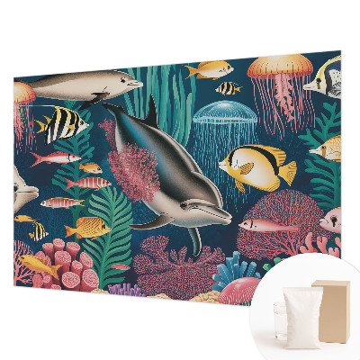 Wall mural for living room Underwater fauna