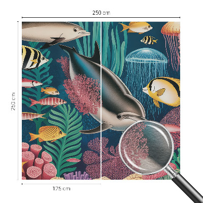 Wall mural for living room Underwater fauna
