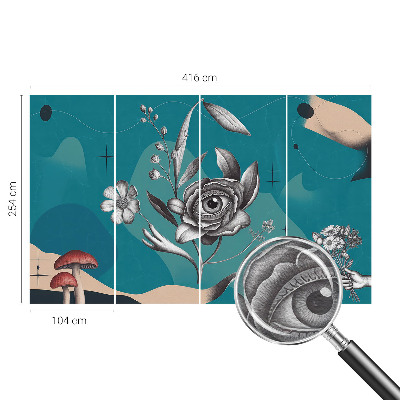 Bedroom wall mural wallpaper Flower eye