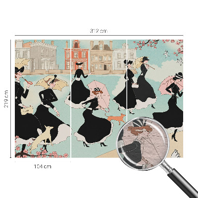 Modern wall mural Women walking