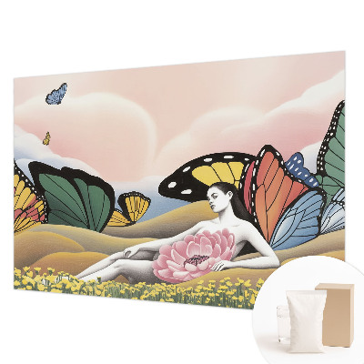 Premium wall mural for bedroom Butterfly meadow
