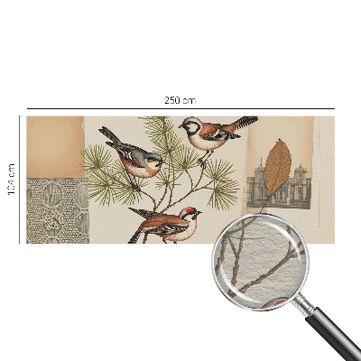 Decorative wall mural for living room Birds collage