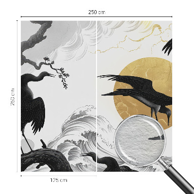 Wall mural Black cranes