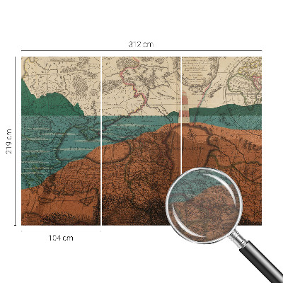 Large wallpaper mural Historical map