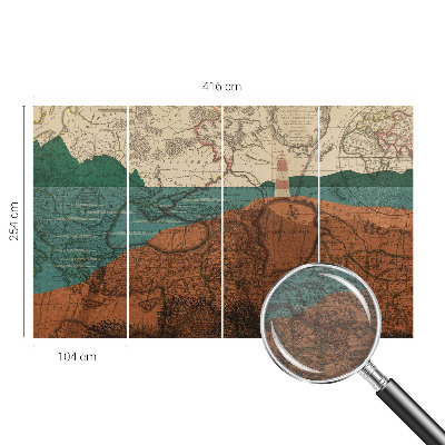 Large wallpaper mural Historical map