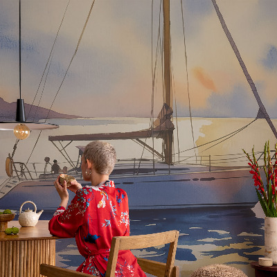 Modern wall mural Sailboat West