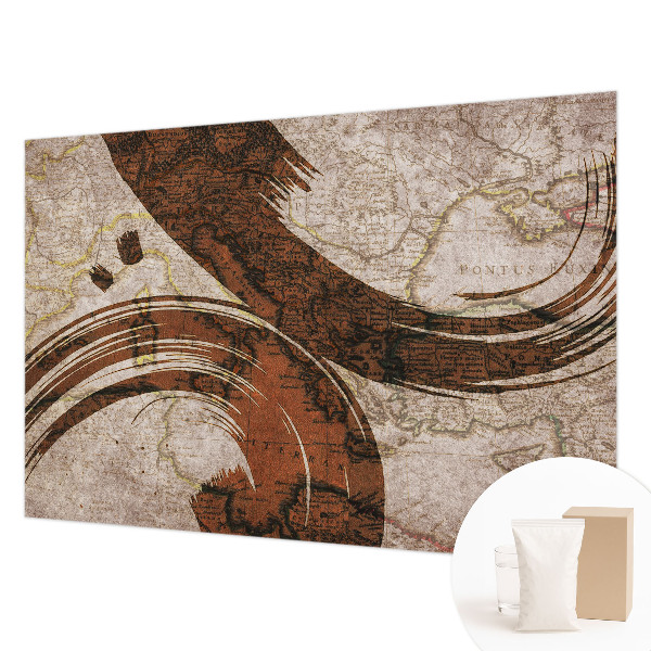Decorative wall mural for living room Artistic map