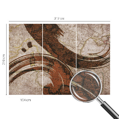 Decorative wall mural for living room Artistic map